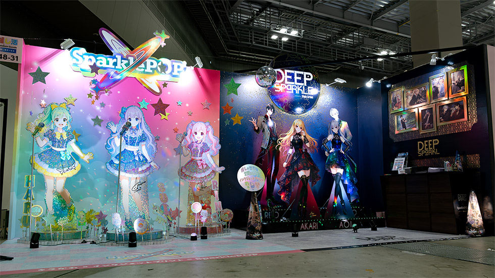 2026年6月24日から開催された「第5回 推し活EXPO」のブース写真。SparklePOP&reg;、DEEP SPARKLEの展示を行った。
